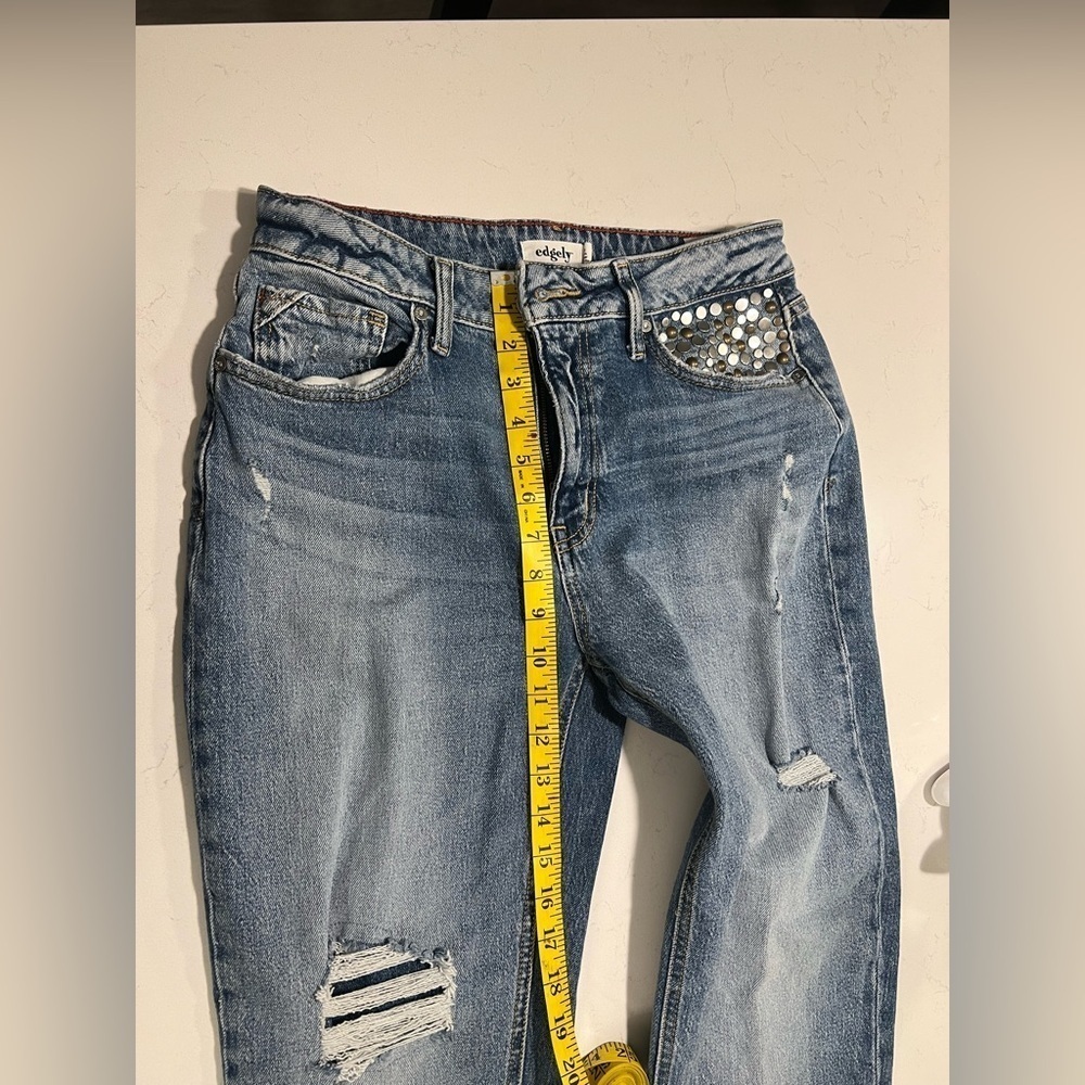 edgely™ High Rise Studded 90s Taper Ankle Jeana size 8 - Picture 4 of 8